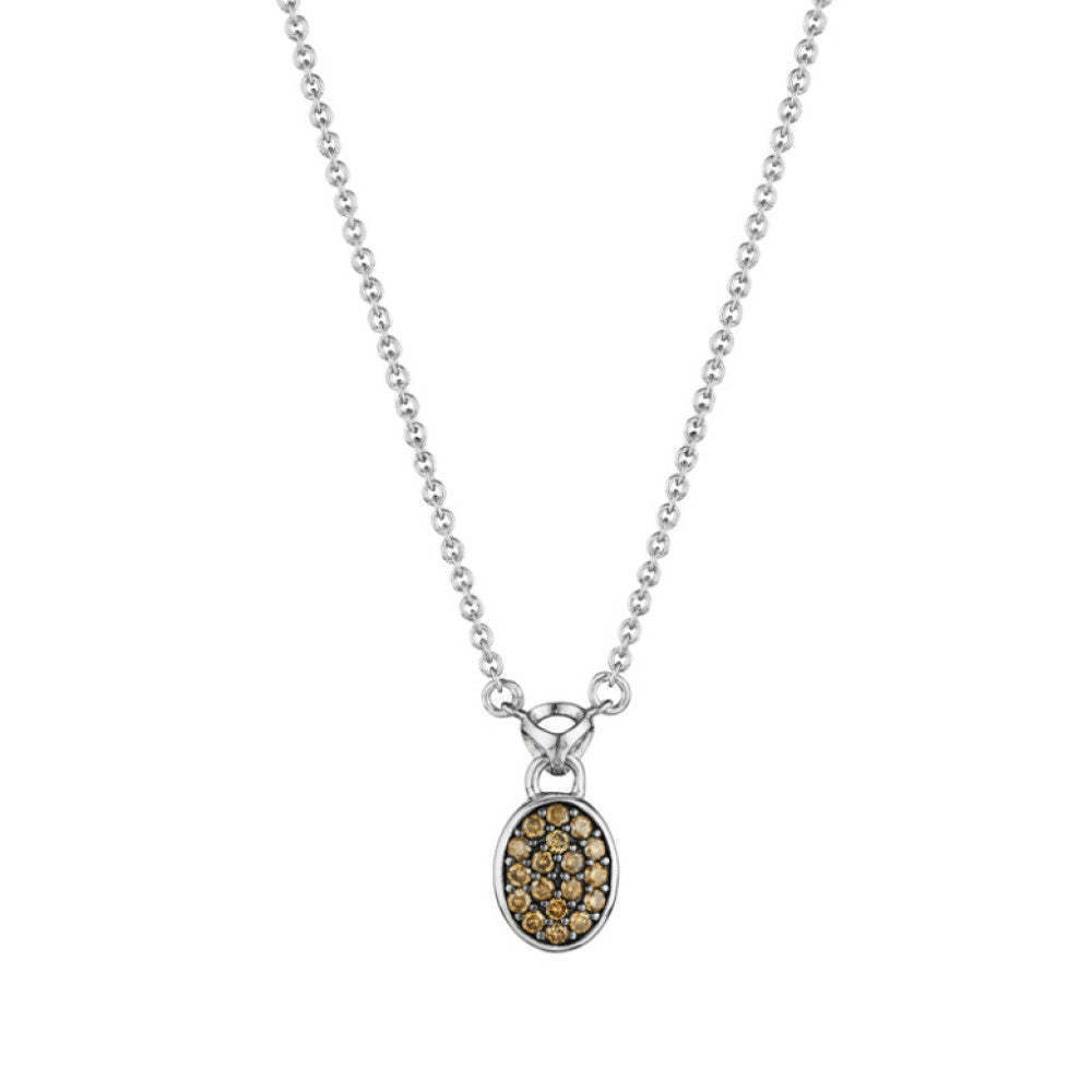 Di Modolo Lolita Cognac Diamond Necklace in Plated Black Rhdoium MSRP 850
